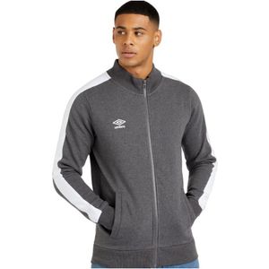 Umbro Heren Streep Mouwen Track Top met Ritssluiting (Briljant wit/Charcoal Marl)