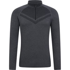 Mountain Warehouse Heren Ventina Naadloze Zip Hals Base Layer Top (Houtskool)