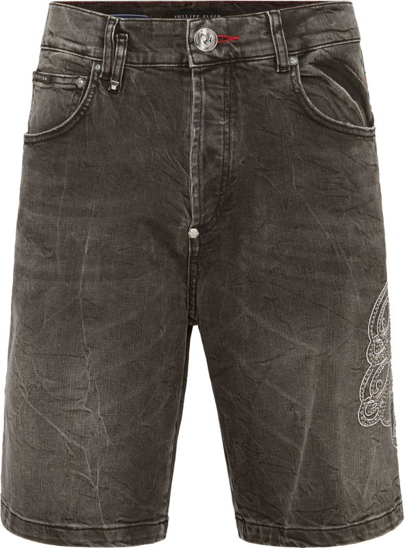 Philipp Plein - Korte Broeken - Grijs - Denim - Formentera Studs
