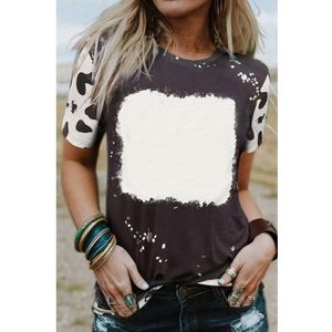 Azura Exchange Dames Tie Dye Bleached Crew Neck T-shirt in Zwart