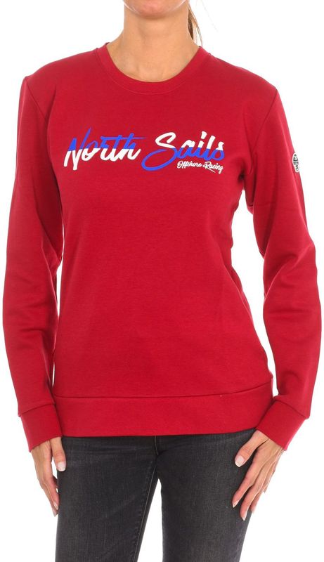 North Sails - Sweatshirt - Wit - Dames - Geribbelde Ronde Hals