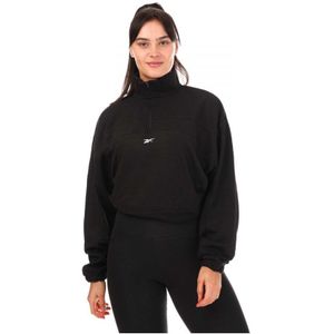 Women's Reebok Workout Ready 1/4 Zip Sweatshirt in Black