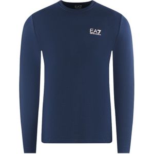 EA7 Large Back Logo Long Sleeved Navy Blue T-Shirt - Maat XL