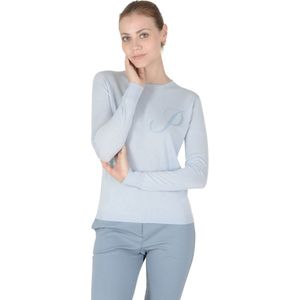 Crown Of Edinburgh Cashmere Lange Mouw Art 004 Lichtblauwe Letter P