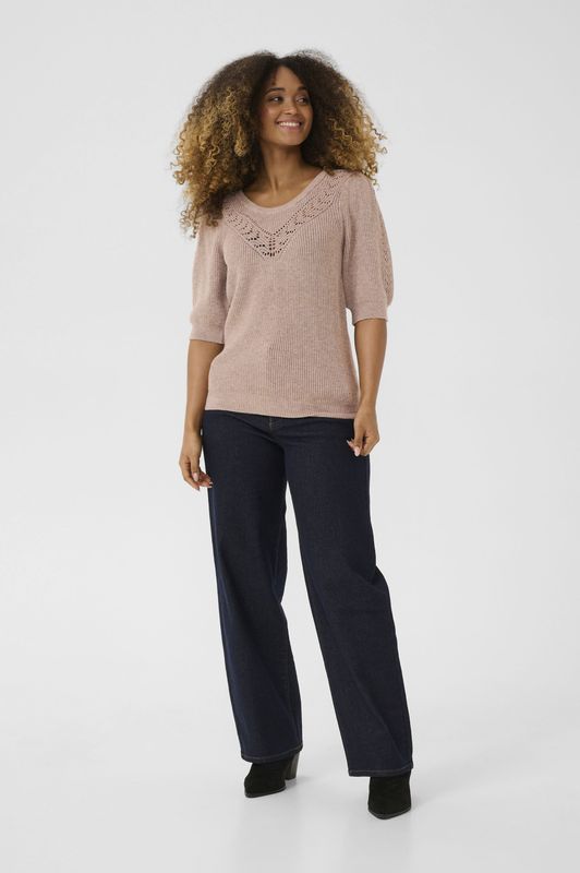 Cream Trui 'Dela'  donkerbeige