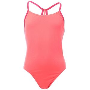 Girl's Speedo Lane Line Back Swimsuit In Red - Maat 11-12J / 146-152cm