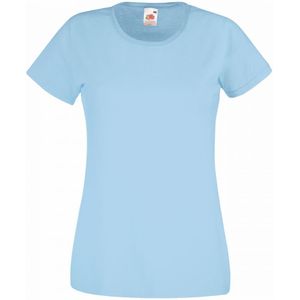 Fruit of the Loom Dames/vrouwen Lady-Fit Valueweight Short Sleeve T-Shirt (Pak van 5) (Hemelsblauw)