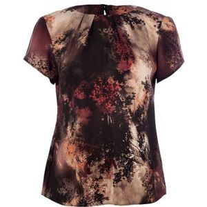 Korte Mouw Print Top in Cupro Conquista Fashion