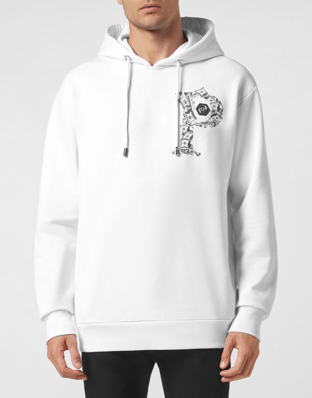 Philipp Plein, Heren, Sweatshirts & Hoodies, Wit, Maat: L Katoen,
