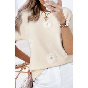 Daisy Gebreide Pullover Korte Mouwen