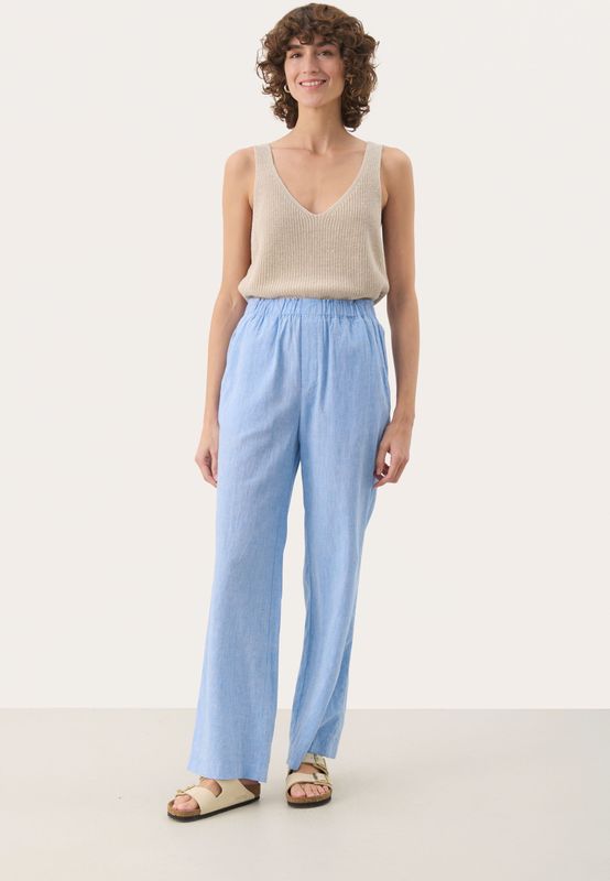 Casual broek Regular fit Marina Chambrey blue