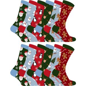 Nieuwe kerstsokken voor kinderen met leuke patronen - 12 Pack
