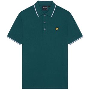 Lyle & Scott Heren Poloshirt met Tip (Groen, Wit)