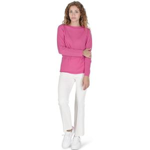 Crown Of Edinburgh Cashmere Dames Trui Met Boothals Coe 0025 Fuschia - Maat S