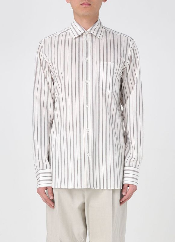 Katoenen Overhemd - Gestreept - Lange Mouwen - Relaxed Fit