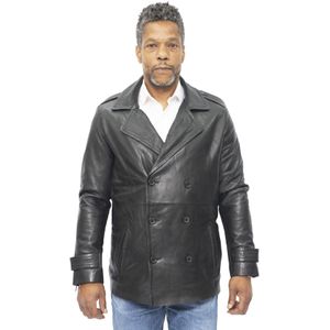 Heren - Peacoat - Zwart - Leren Jas - Amara