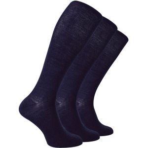 Steven - 3 Paar Multipack Heren Kniehoge Merino Wollen Sokken - Marine