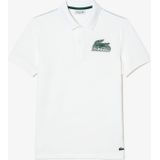Heren Lacoste Katoenen Mini-Piqué Poloshirt in Wit