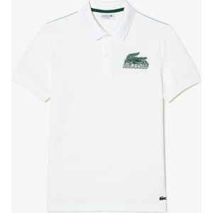 Heren Lacoste Katoenen Mini-Piqué Poloshirt in Wit