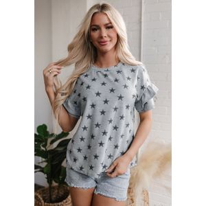 Sterrenprint Top met Rimpel Mouwen