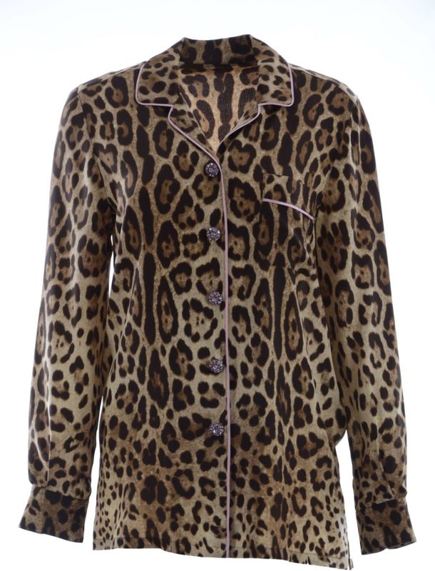 Dolce & Gabbana - Blouse - Bruin - 100% Zijde