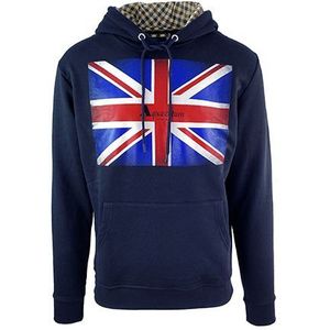 Aquascutum Union Jack Logo Navy Blue Hoodie