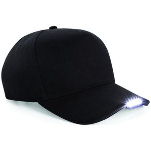 Beechfield LED Light Baseball Cap (Pakket van 2) (Zwart)