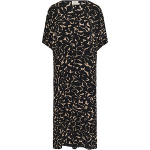 Jurk - Casual Fit - Zwart - Midi Lengte - 100% Viscose (LENZING™ ECOVERO™)