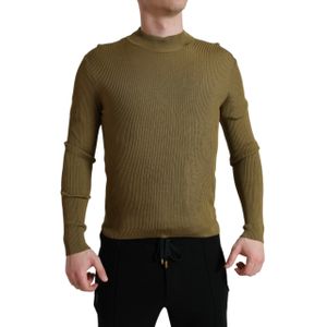 Dolce & Gabbana - Ribbed Knit Mock Neck - Pullover Sweater - Army Green