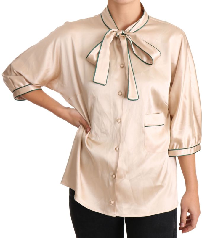 Dolce & Gabbana - Blouse - Beige - 3/4 Mouwen - Zijde