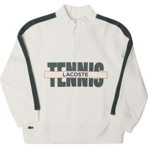 Lacoste Kinder Katoenen Staande Kragen Sweatshirt (Wit)