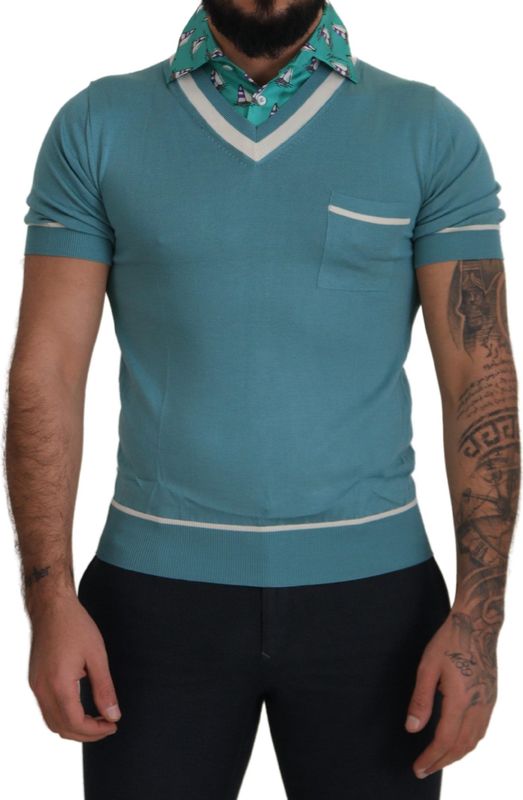 Dolce & Gabbana - T-shirt - Lichtblauw - Korte Mouwen - Polo