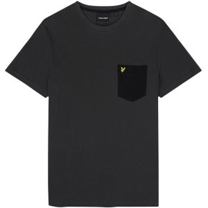 Lyle & Scott Heren Contrast Pocket T-shirt (Grijs/Zwart)