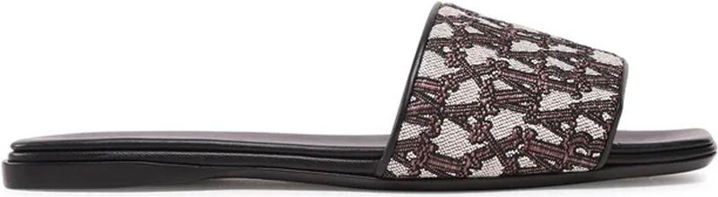 Max Mara - Fridac Logo Slides - Teenslippers - Donkergrijs - Gerecycled Polyester