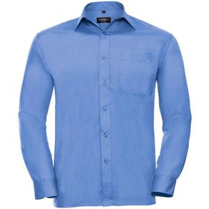 Russell Collection Heren Poplin Easy-Care Formeel Overhemd (Bedrijfsblauw)