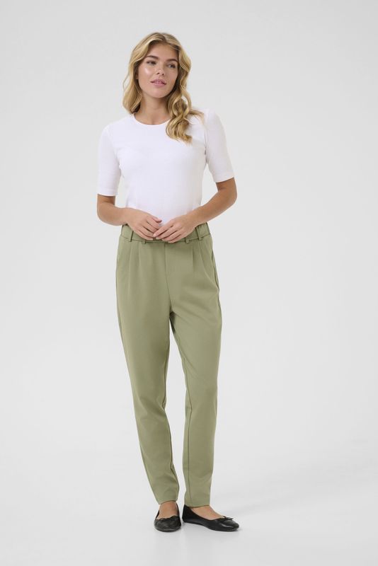 Kaffe - Bandplooibroek - Kiwi - Regular Fit - Lang