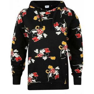 Disney Dames/dames Klassieke Mickey & Minnie Mouse All-Over Print Hoodie (Zwart) - Maat M