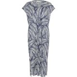 Kaffe - KAVivian - Jurk - Blauw/Wit - 3/4 Lengte - V-hals - Bloemenprint