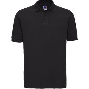 Russell Heren Klassiek Piqué Katoenen Polo Shirt (Zwart)