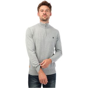 Timberland Williams River Sweatshirt Met Kwartrits Voor Heren, Gemêleerd Grijs - Maat S