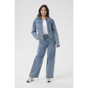 Kaffe - Denim Jas - Blauw - Katoen - Lange Mouwen - Kraag - Studs