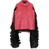 Maison Margiela - Leren Cape Jas - Rood - Dames - Imitatiebontrand