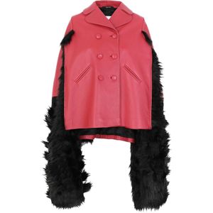 Maison Margiela - Leren Cape Jas - Rood - Dames - Imitatiebontrand