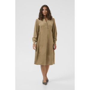 CULTURE - Rhaena - Jurk - Donkerbeige - 3/4 Lengte - Lange Mouw
