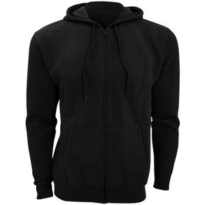 SOLS Heren Zeven Volle Zip Hooded Sweatshirt / Hoodie (Zwart) - Maat 2XL