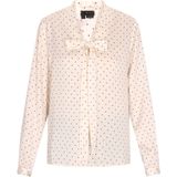 Dreimaster - Blouse - Wit - Gestippeld
