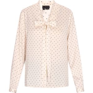 Dreimaster - Blouse - Wit - Gestippeld