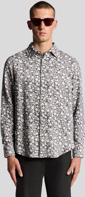 Lyle & Scott - Viscose Blend Floral Jacquard Shirt - Multicolor - Overhemd