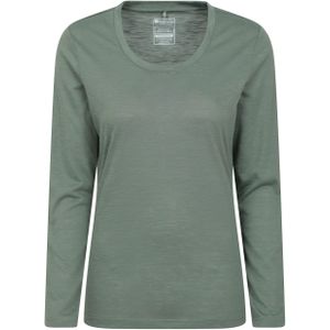 Mountain Warehouse Dames/Dames Agra Slub Top met lange mouwen (Kaki Groen)