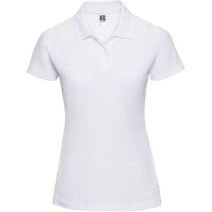 Russell Dames/Dames Piqué Poloshirt (Wit)